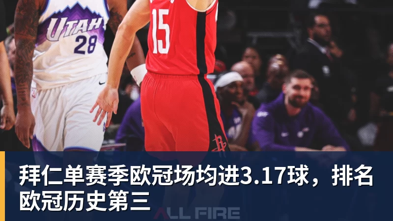 拜仁单赛季欧冠场均进3.17球，排名欧冠历史第三